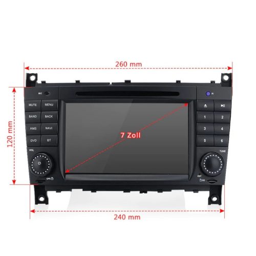 Mercedes C osztály W203 - 2004-07 Android autórádió multimédia fejegység 7colos