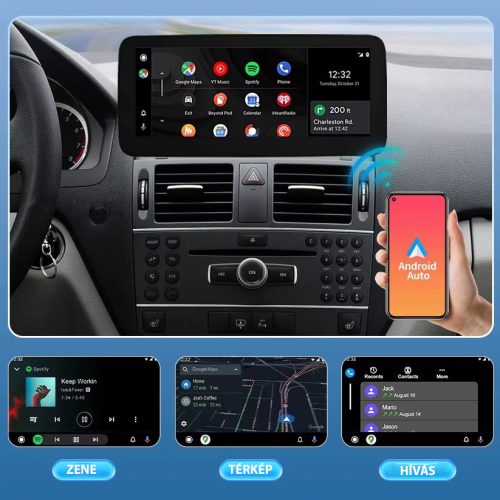 Mercedes C osztály W204 - Android autórádió multimédia fejegység